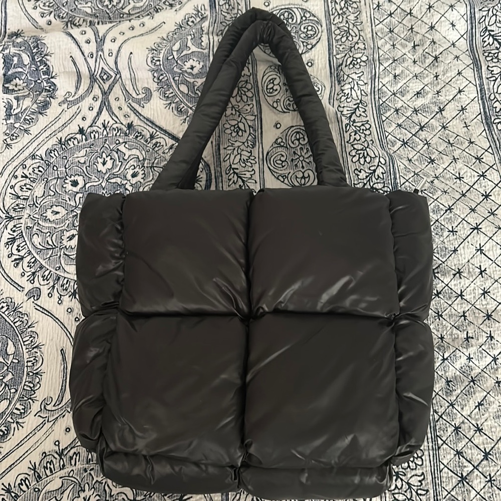 Puffy black tote
